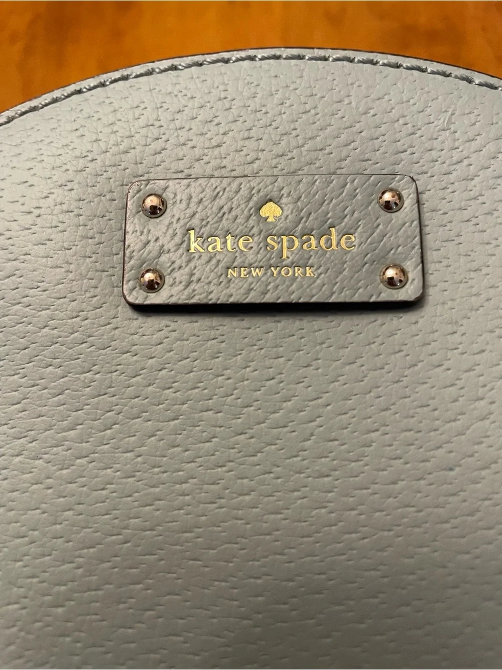 kate spade Light Blue Pebble Leather Mini Backpack with Gold Hardware